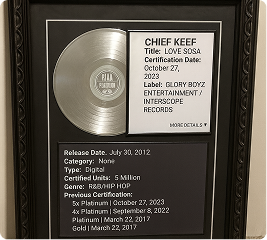 RIAA Authenticated 1-of-1 Chief Keef